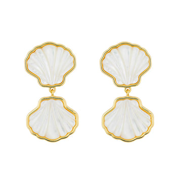 ASHA Sankaty Scallop Double Drop Earring